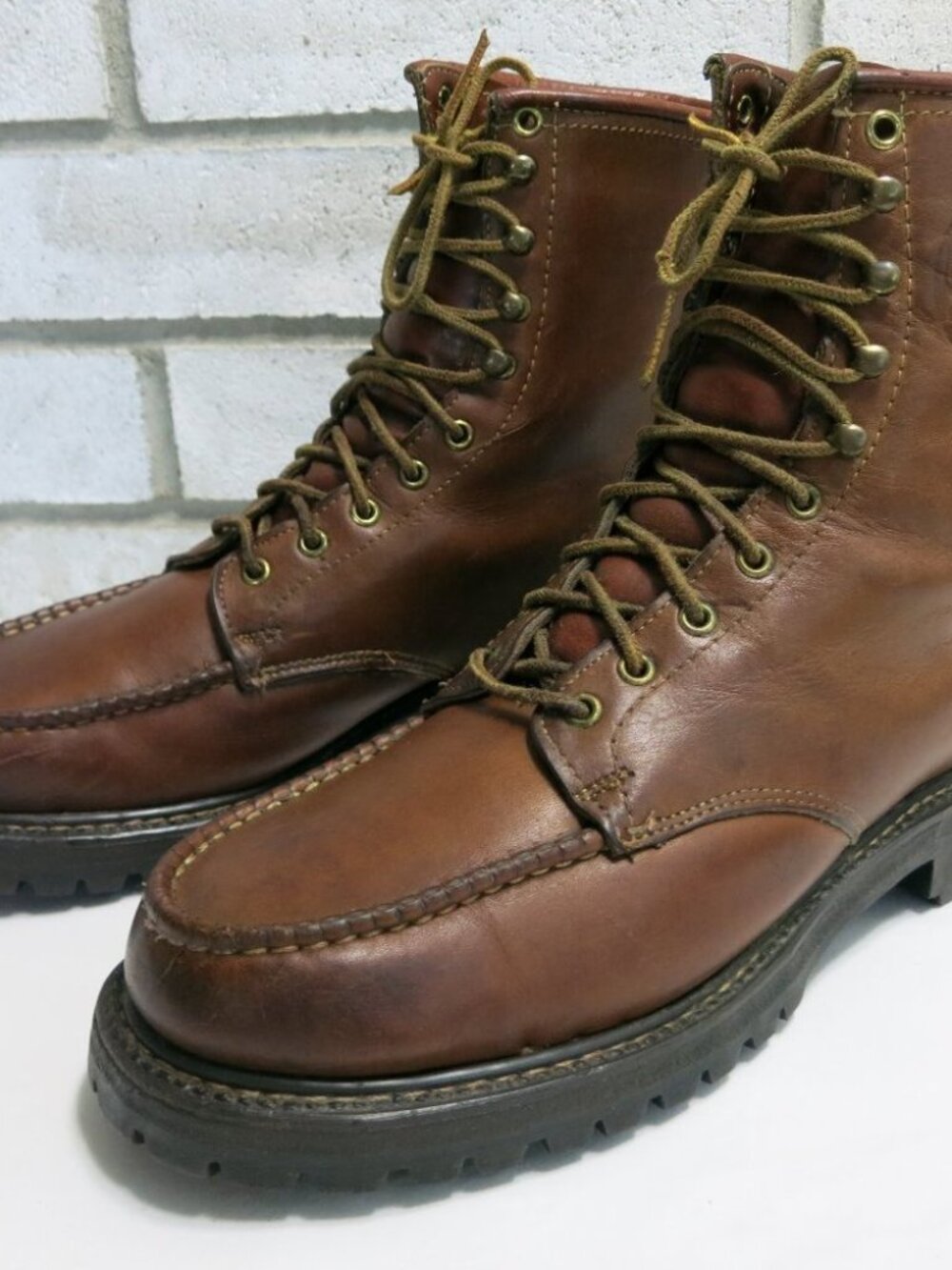 Alpine Hiker Oil Tanned Leather Moc Toe Hiking Boots Botas Men's Footwear 7 W